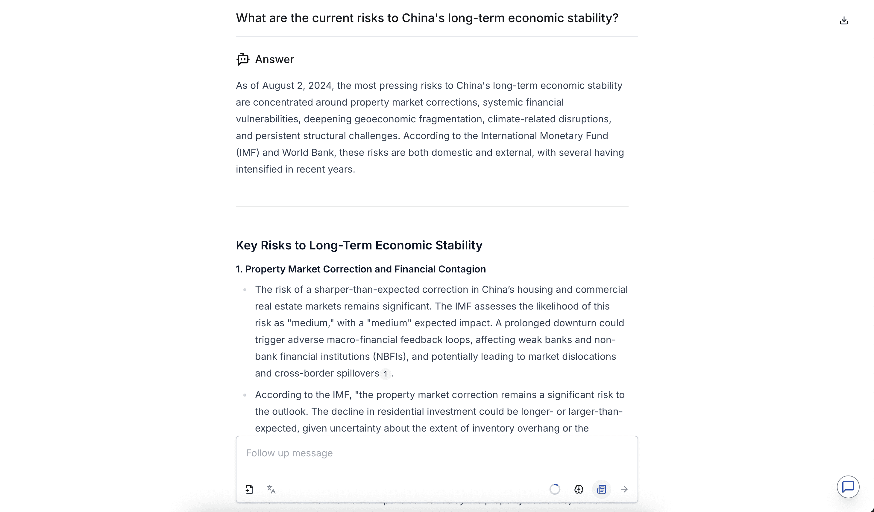 FinBot Chat screenshot